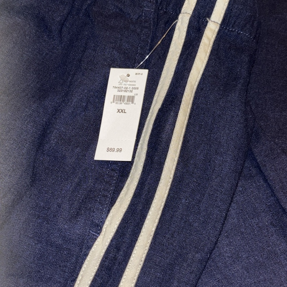 Gap Mid Rise Linen-Blend Wide-Leg Pants Navy XXL NWT - Picture 8 of 11